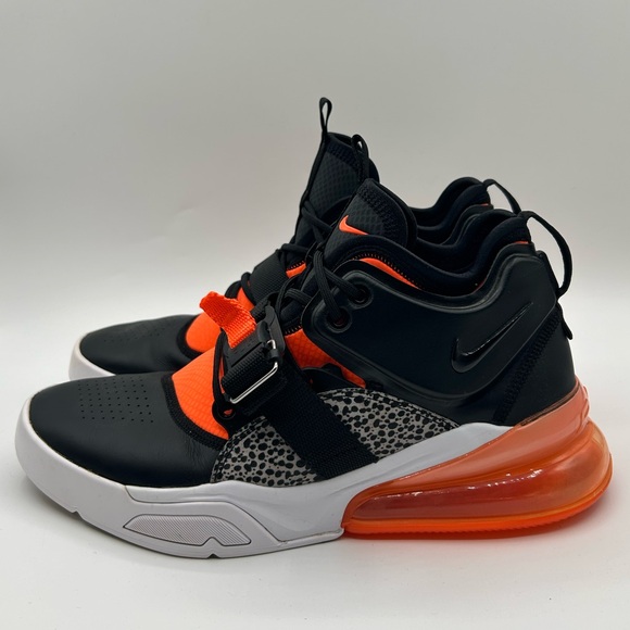 Nike Air Force 270 Safari BLACK/HYPER CRIMSON-WOLF GREY-WHITE Pre Owned Size 9.5 - Picture 2 of 7